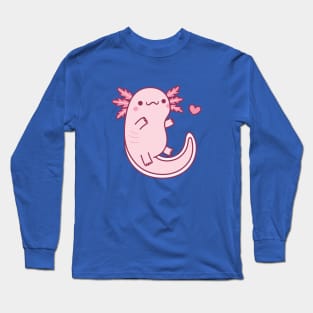 Cute Pink Axolotl Doodle Long Sleeve T-Shirt